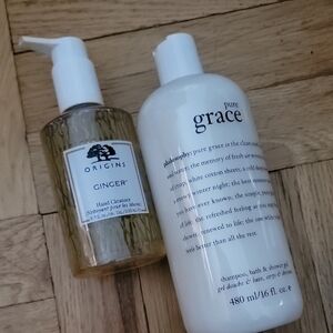 BUNDLE/PURE GRACE  Shampoo,bath& shower gel/ORIGINS Ginger Hand Cleanser